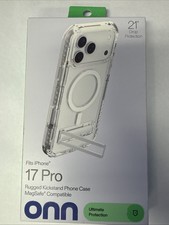 onn MagSafe Compatible Rugged Phone Case with Kickstand for iPhone 17 Pro