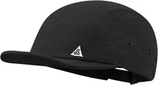 CLAPE Short Brim Hat Trucker 5 Panel Baseball Cap Casual Flat Ddy1-black 