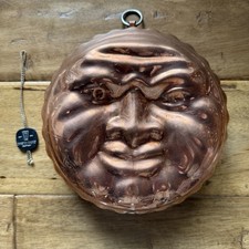 Vintage Christian Wagner West Germany Copper Mold Man In The Moon Face w/ Tag