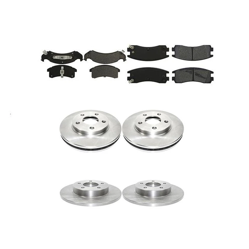 Rotores de freno delanteros + traseros y pastillas de freno de cerámica para Cadillac DeVille 1994-1996 Foto 2 de 4