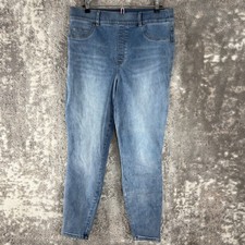 Spanx Size XL Casual Jegggings Pants Blue Pull On Stretch Skinny Denim