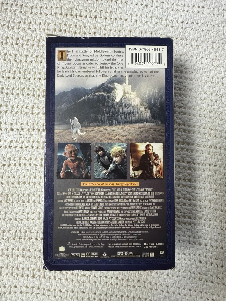 The Lord of the Rings: The Return of the King (VHS, 2004, 2-Tape Set) Old Movie Foto 3 de 4