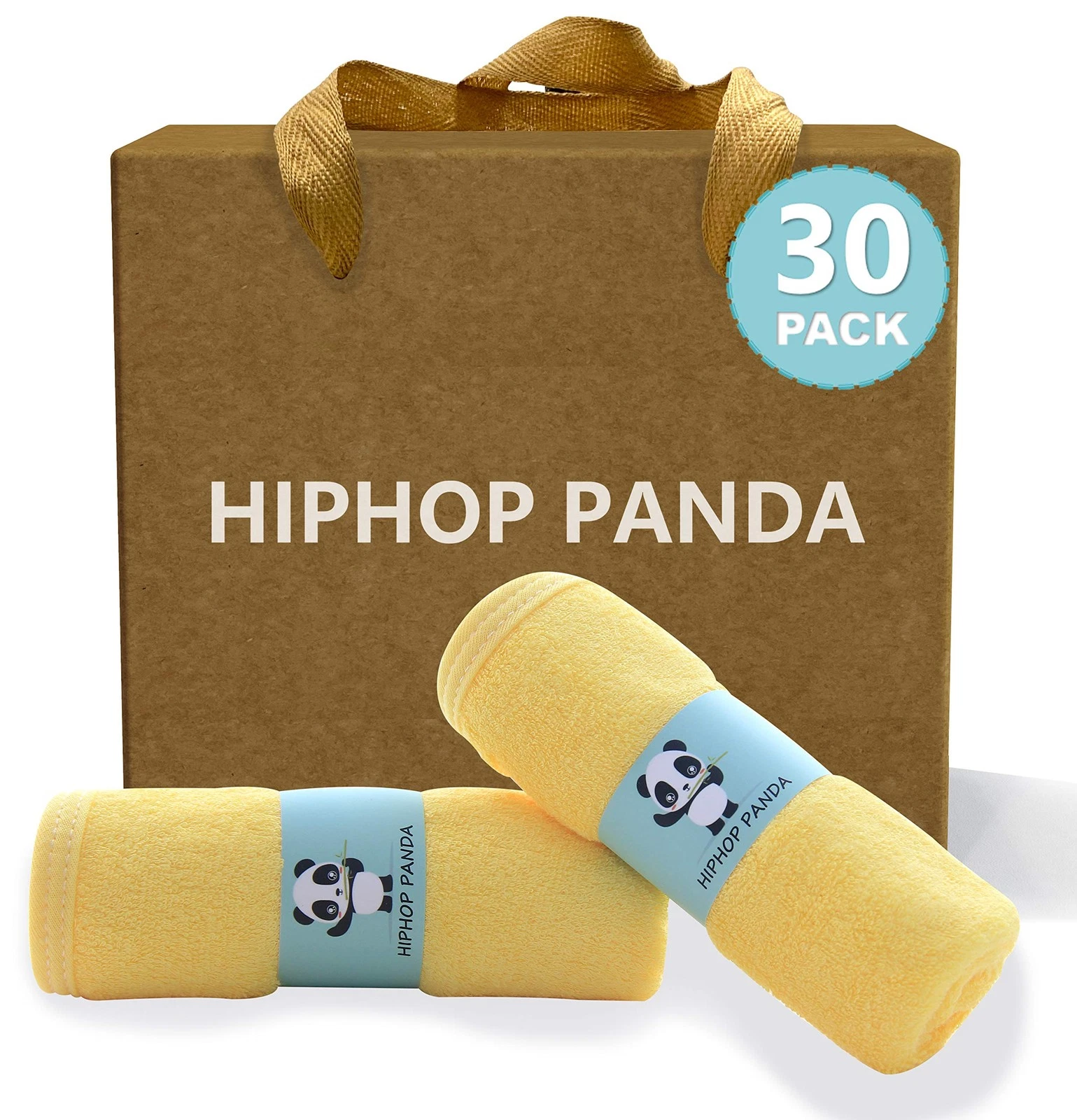 HIPHOP PANDA Baby Washcloths, Rayon Made from Bamboo 2 Layer Ultra Soft Abso...