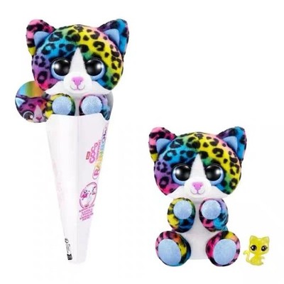 ZURU Coco Cones Surprise Rainbow Collection Plush Leopard Cat Cute Toy 1pcs Gift