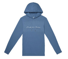 Calvin Klein Unisex Fade Logo Pullover Hoodie in Blue Size Medium