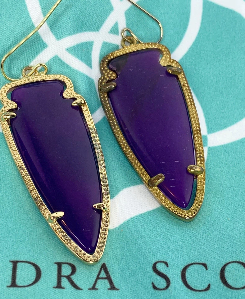 Kendra Scott Skylar Neon Purple Drop Earrings - Image 2 of 4
