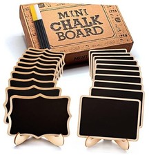 Mini Chalkboard Signs, 20 Pack Framed Small Chalk Board Food Labels with Easel