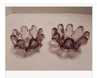 Vintage Murano Plum Glass 2 Small Bowl. Art. Hand-blown Pinched Edges