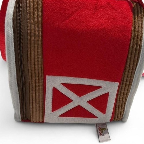 Unipak Barn Plush Toy Carrier Kids OS Red Excellent Farmhouse Zippered Bag