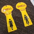 Shell Motor  Oil  Porcelain Service Station Restroom KEY Fobs VINTAGE