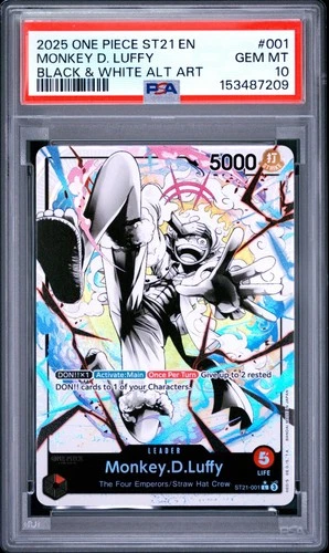 ONE PIECE MONKEY D. LUFFY 2025 START. DCK ST21-EX GEAR 5 #001 BLW ALT ART PSA 10