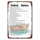 Gibbs' Rules Vintage Aluminum Tin Metal Signs Home Décor 8x12 Rustic Retro Distr