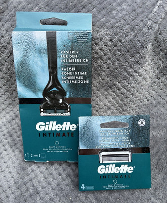Neuer Gillette Intimrasierer Griff + 6 Patronen Original