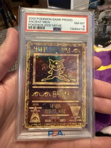 2000 Promo Pokemon 2000 Movie Ancient Mew PSA 8 NM-MT Two Swirls!
