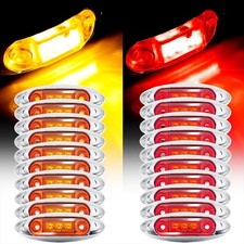 10x Red10x Amber Side 3-led 4 Marker Lights Truck Trailer Clearance Light 24v 10x Red10x Amber Side 3-led 4 Marker Lights Truck Trailer Clearance Light 24v