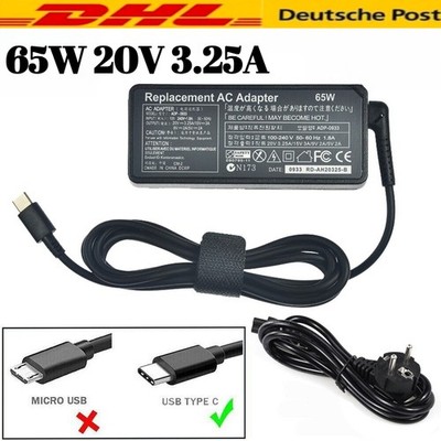 65W USB-C Typ C Laptop Ladegerät Netzteil für Samsung HP Lenovo Dell Universal