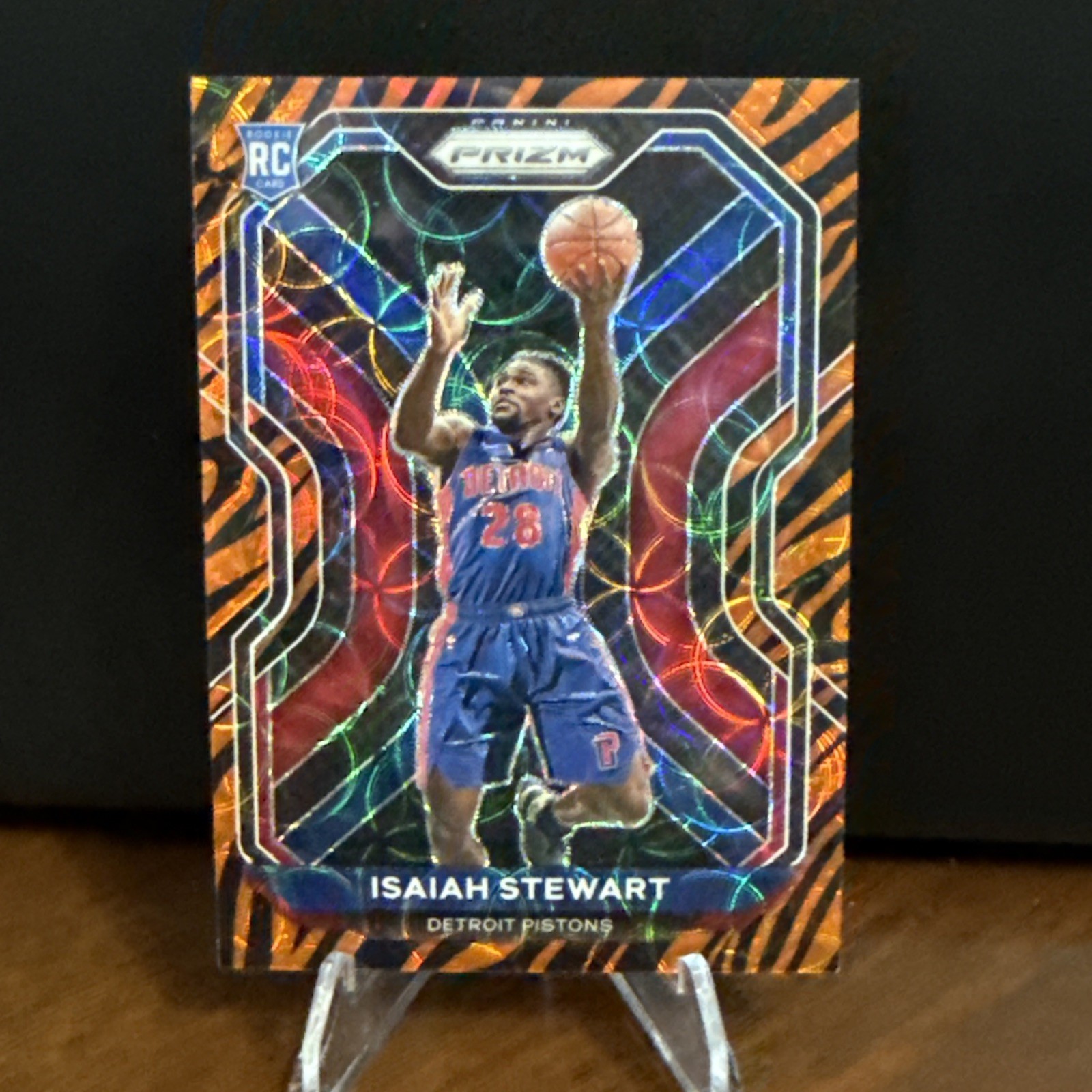 2020-21 Panini Prizm Isaiah Stewart #254 Choice Tiger Stripe Prizm (RC, SSP)