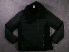 Avalanche Jacket Womens L Black Sherpa Collar Insulated Quilted Zip Pockets