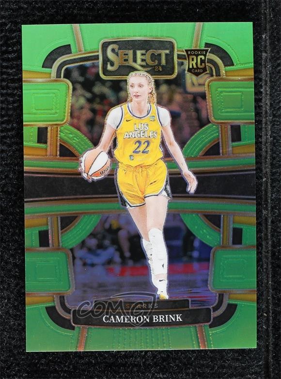 2024 Panini Select WNBA Concourse Neon Green Prizm 4/75 Cameron Brink Rookie RC