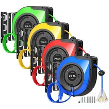 Retractable Extension Cord Reel 75 FT Heavy Duty Power Cord 14/3C SJTOW