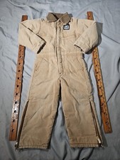 Vintage Polar King by Key Youth Boys Sz 8 Beige Insulated Duck Coveralls Zip 90s