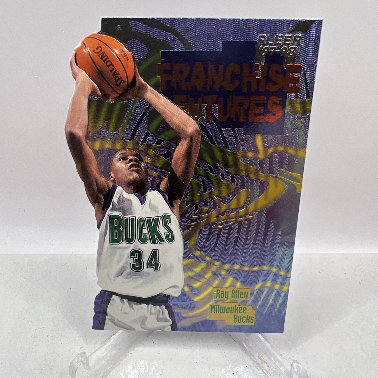 RAY ALLEN Milwaukee Bucks 1997-98 Fleer Franchise Futures #2 Die-Cut NBA HOF