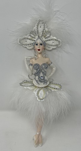 Kurt Adler Van Craig The Vantastiks Showgirls Ornament Gold Pink Feathers 20s