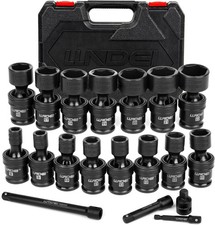 19pcs 38 Drive Impact Swivel Socket Set Metric 6 Point 8-22mm Cr-mo With Kit