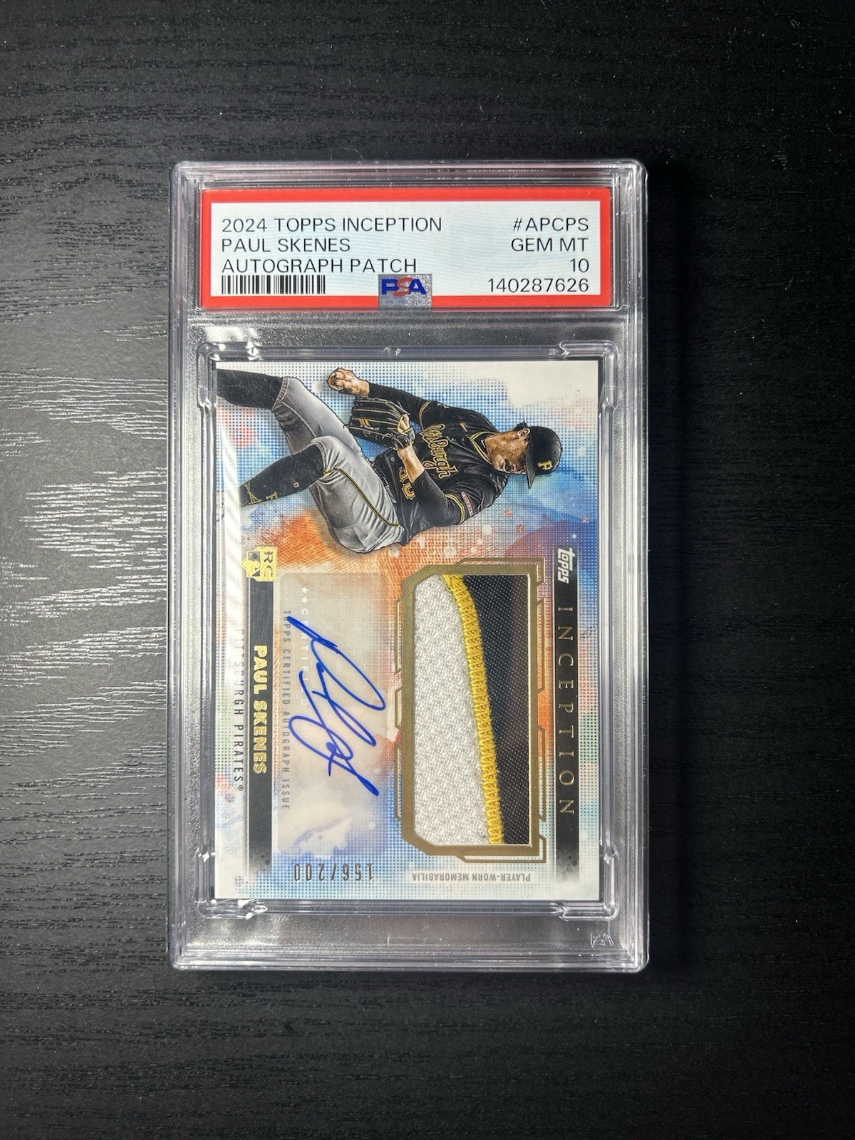 Topps Inception 2024 Paul Skenes Rookie Patch Auto APC-PS /200 PSA 10