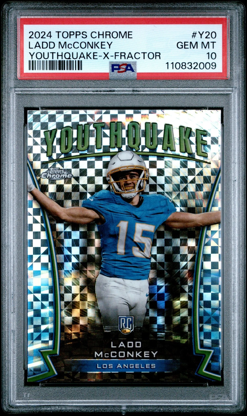 Ladd McConkey Topps Chrome Youthquake #Y20 X-Fractor