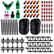 100ft Drip Irrigation System Garden Plant Self Watering Hose Micro Sprinkler Kit