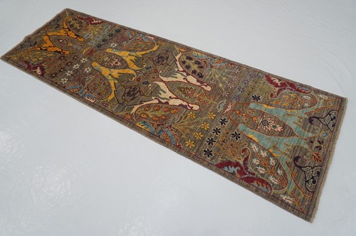 3 x 8 ft Gray Bidjar Afghan Hand knotted Oriental Transitional Runner Rug - Picture 2 of 14