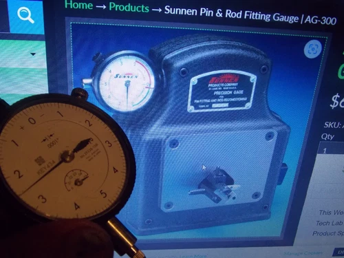Sunnen Precision Rod Sizing Gauge AG300 Mitutoyo Dial Indicator 0.0001" Accuracy