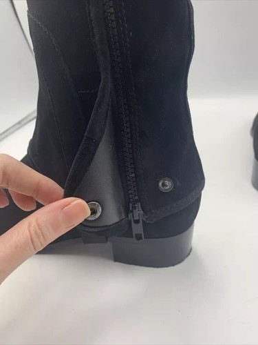 Tory Burch RRP$625 Milburn Convertible Black Suede Riding Boots.Uk 5 US 7.5 - Picture 15 of 22