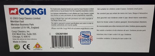 Corgi 100 Years Of Flight Showcase Collection #CSCA01004 - Picture 5 of 5