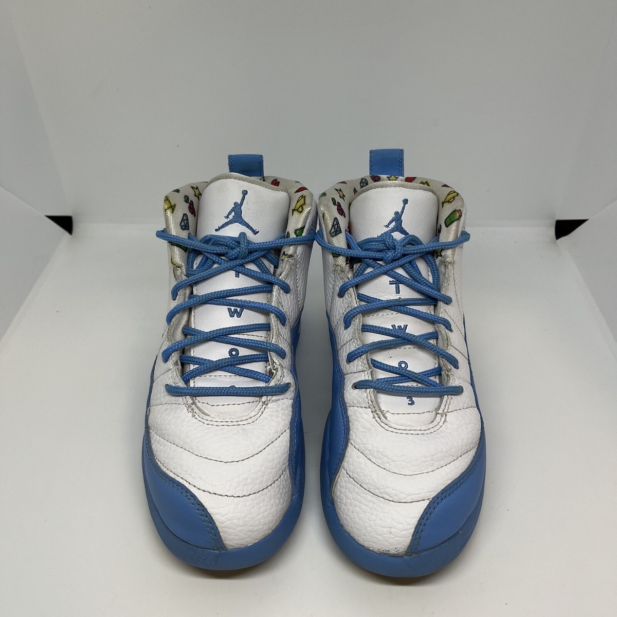 Air Jordan 12 Retro GS University Blue (Emoji) Size 1Y DQ4366-114