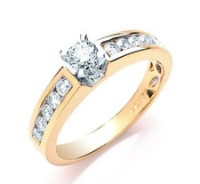 Real Diamond Solitaire Ring 18ct Yellow Gold 0.50 Carat Weight