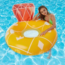 Diamond Inflatable Pool Floating Chair Swimming Water Floats Lounge Raft Hammock