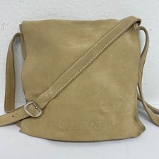 Pulicati Leather Suede Crossbody Messenger Bag Purse Italian Boho Rustic Hippie