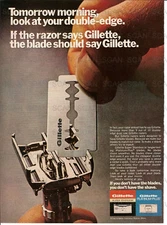 1974 Gillette Razor Blades Vintage Magazine Ad Super Stainless, Platinum Plus