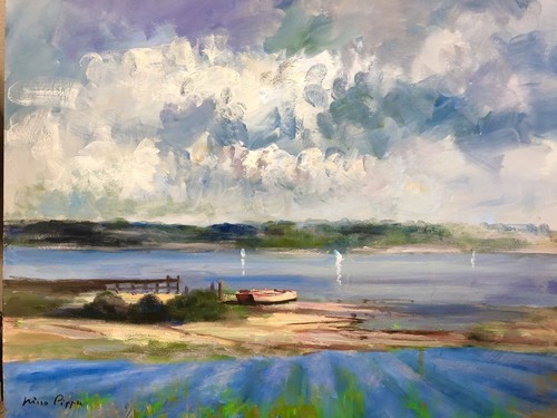 Nino Pippa 16"X20" Original Oil Painting Provence Jetty On The Rhone COA - 第 1/2 張圖片