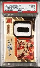 PSA 9 2021 Prizm Collegiate Blockchain Travis Etienne Rookie Bowl Patch Auto 1/1