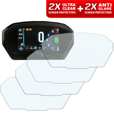 Displayschutzfolie Für Honda CB1000R Ab 2018 – 2x Klar & 2x Entspiegelt, Kratzfester Schutz Fürs Armaturenbrett
