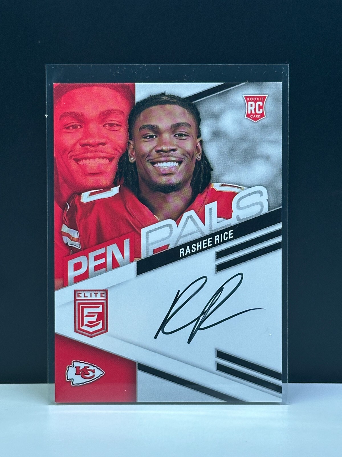 RASHEE RICE 2023 Panini Donruss Elite Pen Pals On Card Auto Chiefs Rookie RC