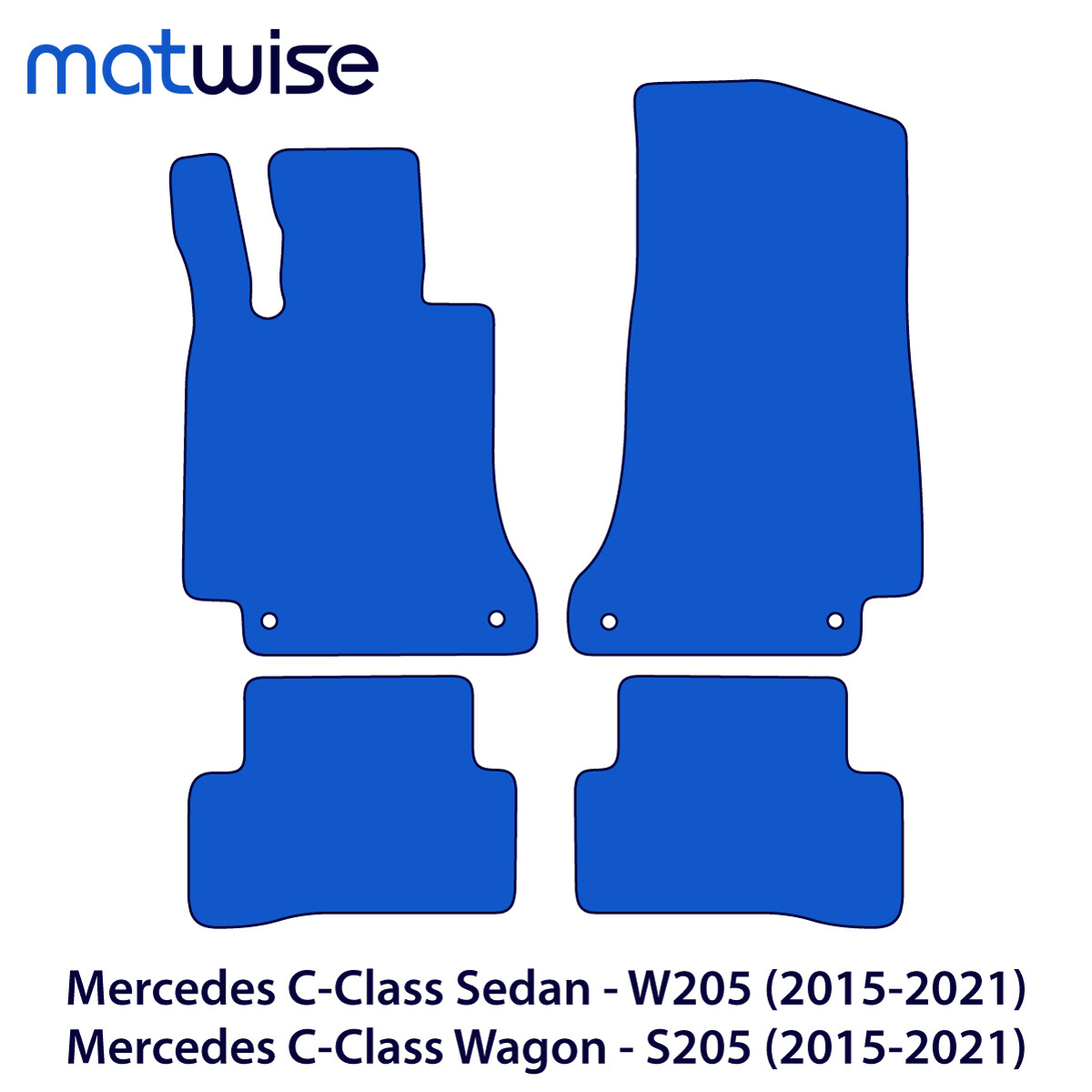 For Mercedes CClass Sedan Black Carpet Car Mats 20152021 W205 OEM