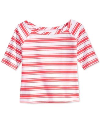 Epic Threads Girls' Striped Marlyn Top Cotton Sunset Coral size XL