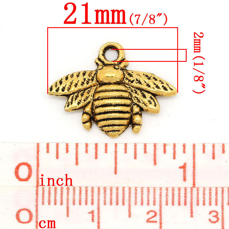 Honey Bee 21mm Antiqued Silver Plated Pendant Charms C1362 Honey Bee 21mm Antiqued Silver Plated Pendant Charms C1362