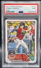 2023 Topps Holiday CORBIN CARROLL SSSP Ribbons Bows ROOKIE Card PSA 9 MINT