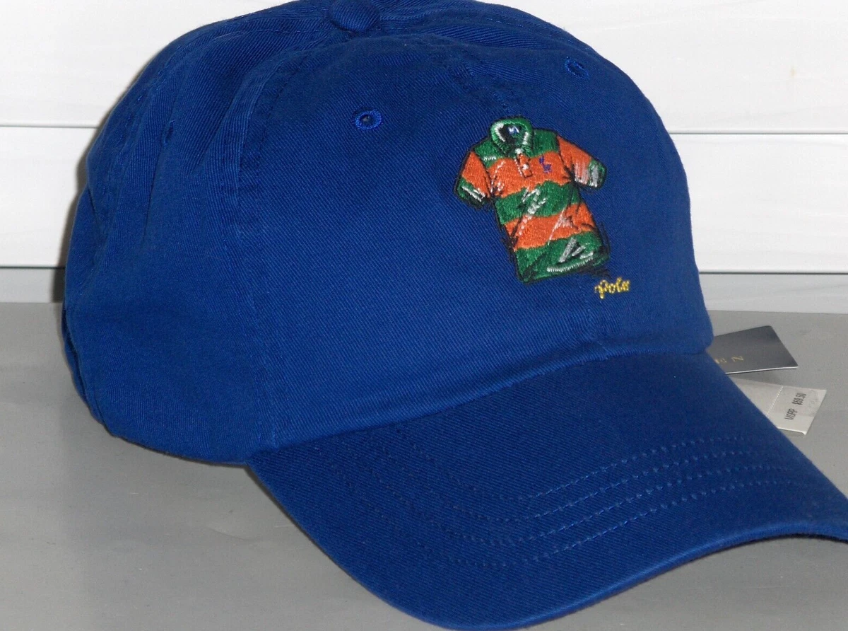 Blue polo hat leather strap cheap