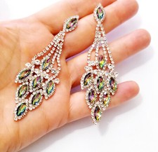 Chandelier Earrings Rhinestone Vitrail Crystal 3.5 inch